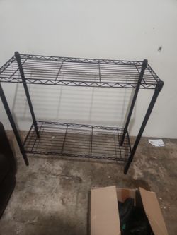 Black metal shelf