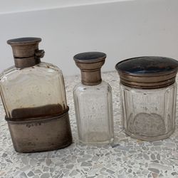Antique Brushes, Perfume Bottles & Set