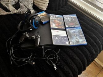 PS4 with games and hx headset