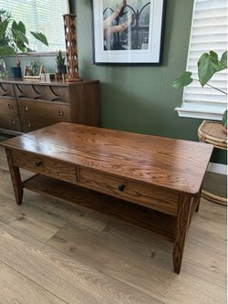 Amish Oak Coffee Table Craftsman Style
