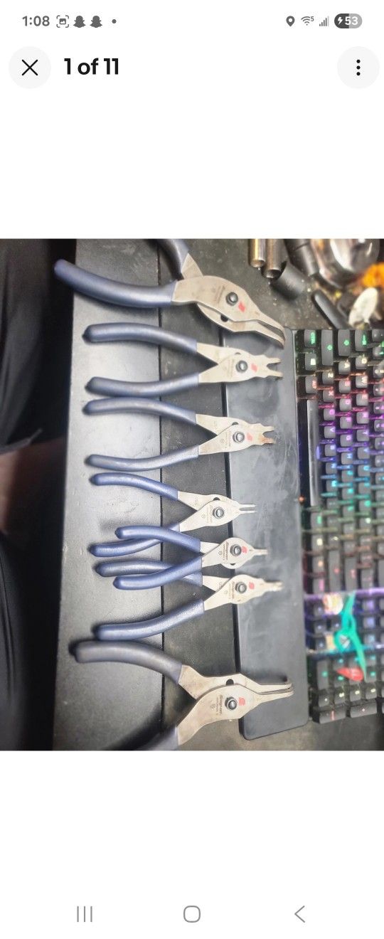 7pc Snap On Snap Ring Quick Disconnect Set