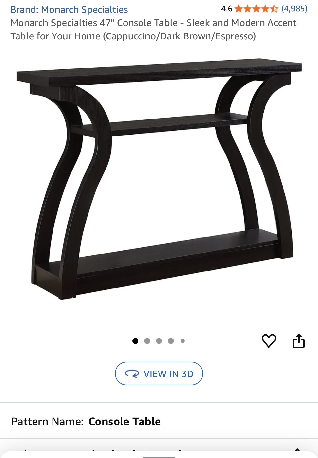 Espresso 47” Console Table