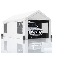10x20 Heavy Duty Carport Canopy - Extra Large Portable Car Tent Garage with Roll-up Windows and All-Season Tarp Cover,Removable Roof &Side Walls