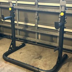 Squat/Bench Rack With Plate Weight Holders 