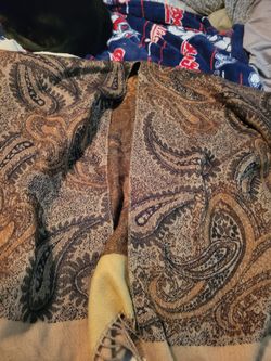 Plus Size Paisley Woven Shawl Wrap with Fringe