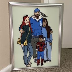 Glass Paintings Family, Friends, Pets, Anime & Cartoon Portraits Available LOCATED IN COVINA