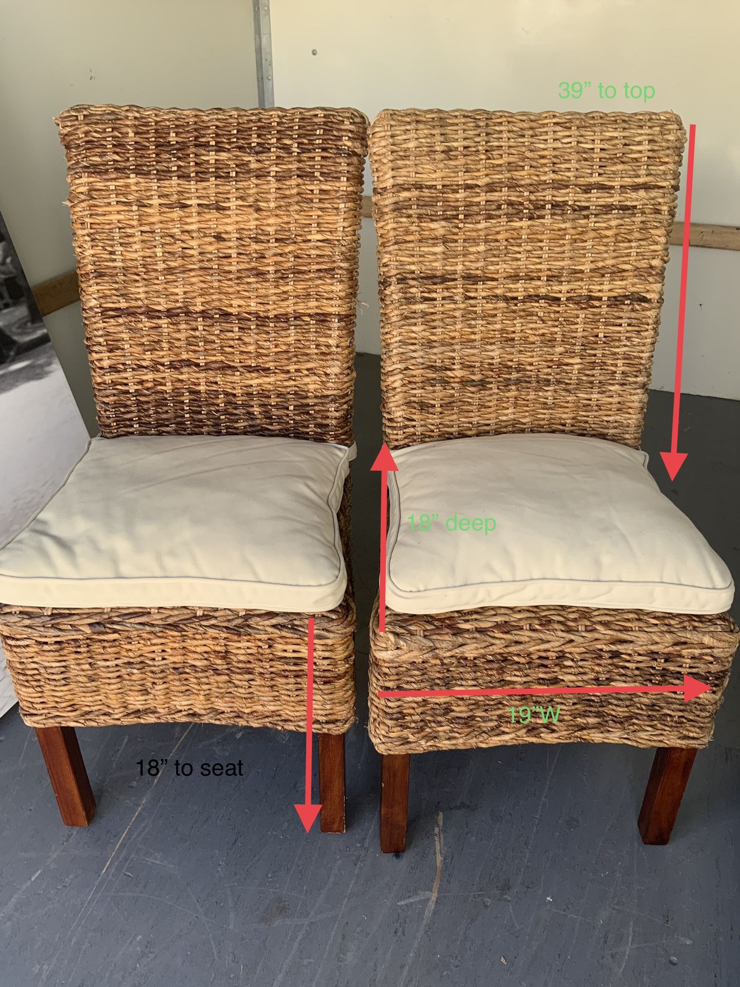 Wicker High- back chairs 