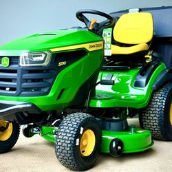  Brand new John deere S130 42-in 22 -HP V-twin Gas Lawn tractor with bagger system. 