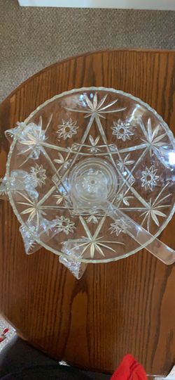 Antique glass punch bowl