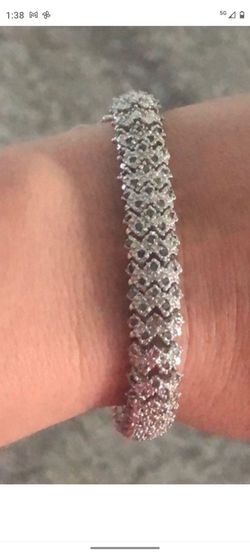 2 carat real Diamonds, sterling silver bracelet