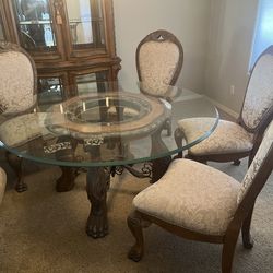 China Cabinet  Table & Chairs