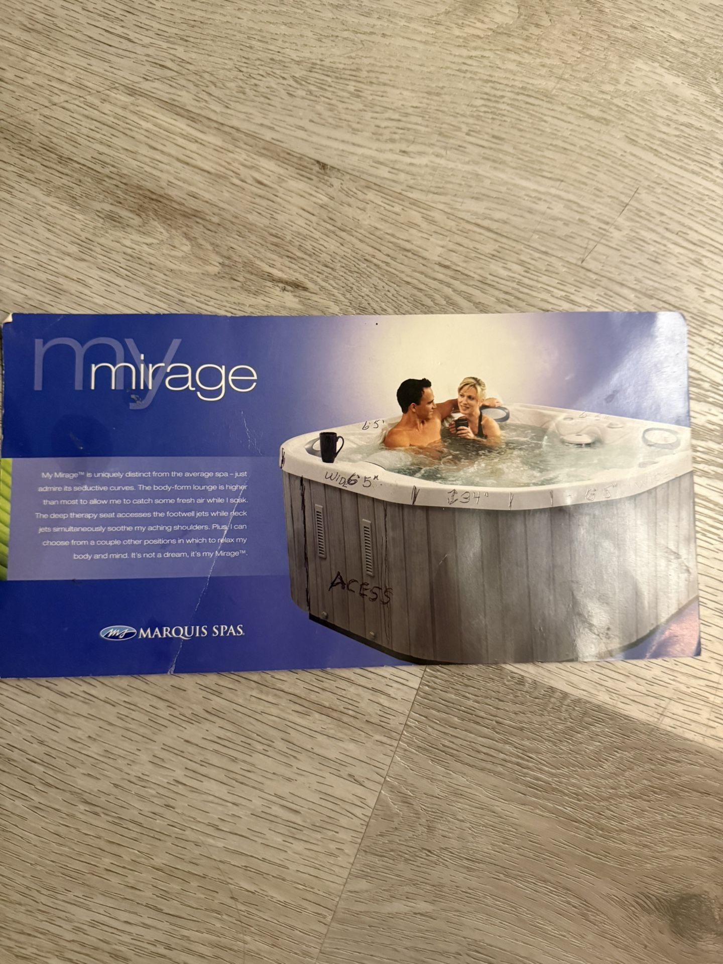  Mirage Hot Tub/ Jacuzzi Fits 4 To 5 People..6 Feet X 6.5 Feet Wide