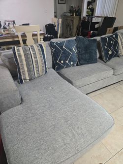 Grey sectional and chaise