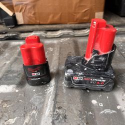 (2) Milwaukee M12 Batteries