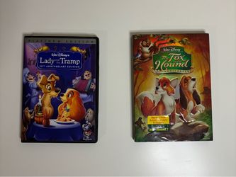 2 Disney DVDs - Lady and the Tramp + Fox and the Hound