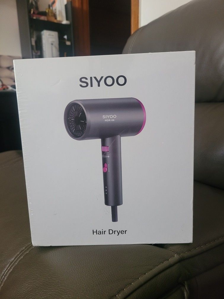 SIYOO Hair Dryer with Diffuser, 1600W Ionic Blow Dryer, Constant Temperature.