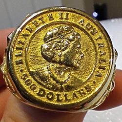 Gold Plated Elizabeth II Ring