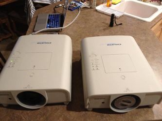 2 Christie LX380 Projectors with Lenses and Pelican Cases
