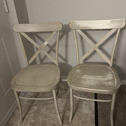 Vintage Cross Back Metal Chairs