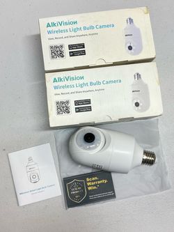 AlkiVision Wireless Light Bulb Camera x2 (BIN2)