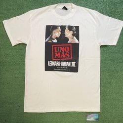 Vintage 1980s Sugar Ray Leonard Duran Uno Mas Fight Boxing tee