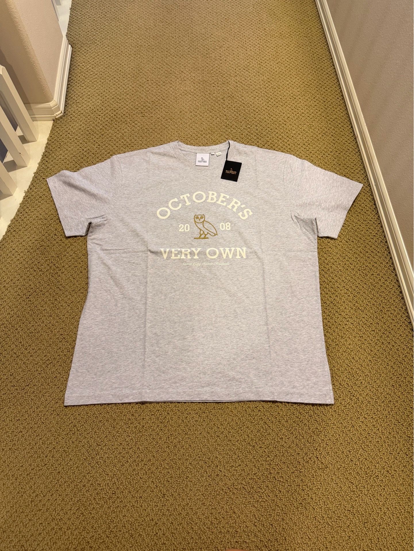 OVO Drake Owl Collegiate Ash Heather Gray T-Shirt (Men’s Size XL) NEW w/TAGS