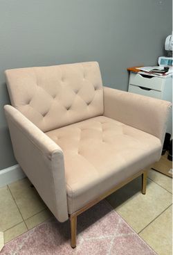 Pink Modern Velvet Tufted Accent Chair
