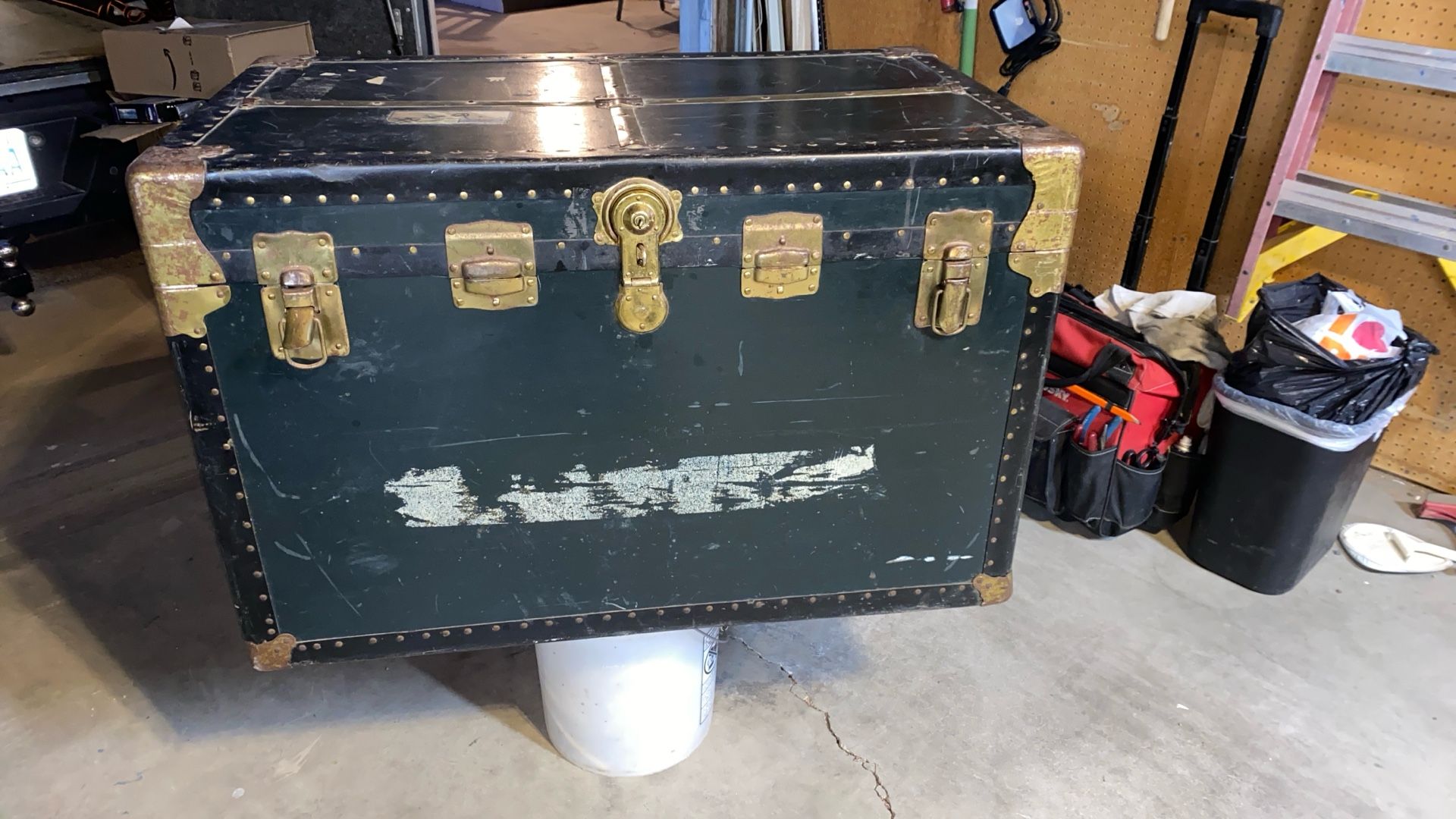 Vintage traveling footlocker