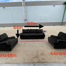 Brown Velvet Couch Set With Two Arm Chairs By Dunlap (DELIVERY AVAILABLE)