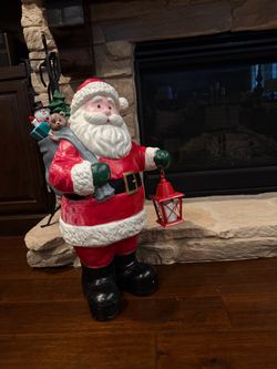 Large Outdoor Santa Claus Christmas Decoration with Lantern