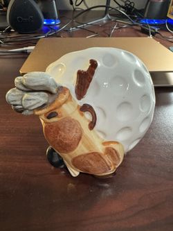 Vintage Relpo Golf Ball Clubs Ceramic Planter