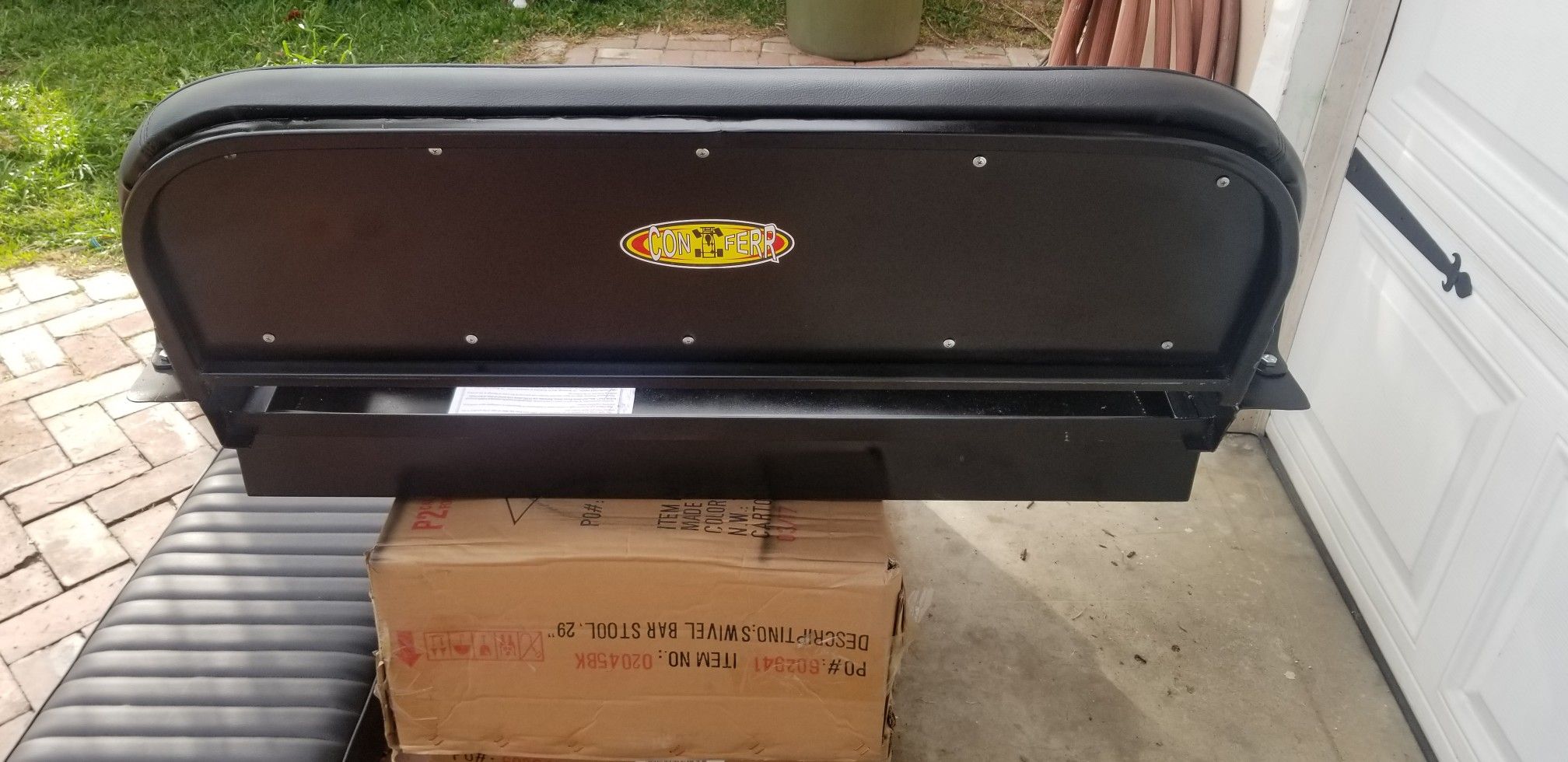 OBO Toyota FJ40 Landcruiser Fj45 Fj40 CONFERR WILL TRADE brand new OEM seat with under mount storage compartment