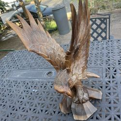 Wood Eagle Sculpture 
