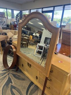 Large wood dresser mirror