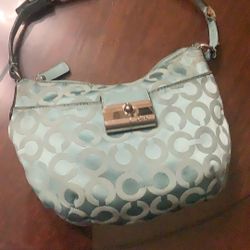 Coach Teal Satin Hobo 