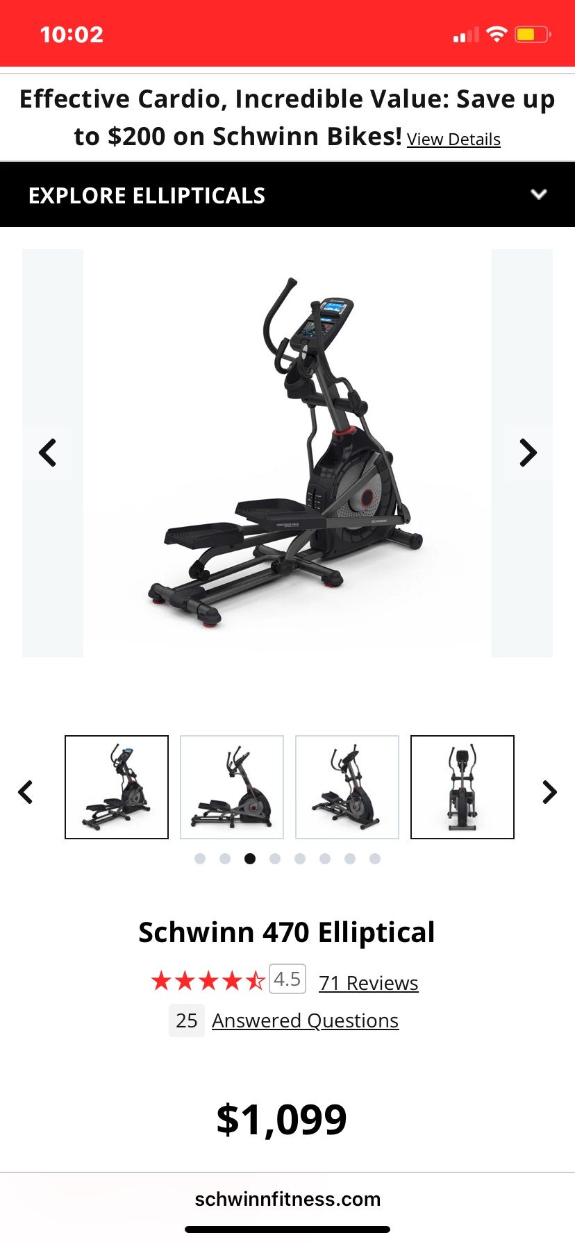 Schwinn 470 elliptical