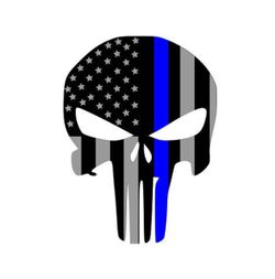Thin blue line Punisher Decal 5x5 