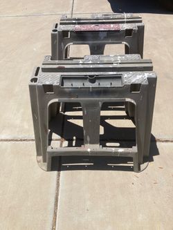 Hard plastic sawhorses$8