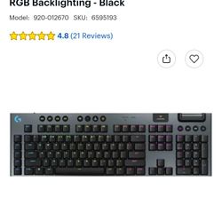 Logitech - G915 X LIGHTSPEED Full-size Wireless Mechanical GL Brown Tactile Switch Gaming Keyboard for PC/Mac with RGB Backlighting - Black