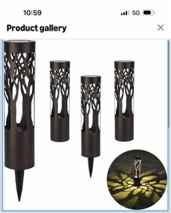 4Pack Solar Pathway Lights Outdoor, Landscape Lighting Dust to Dawn Solar Lights for Garden Decor, Metal Path Lights Solar Powered for Yard Lawn Patio