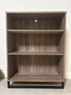 3-Shelf Bookshelf with Metal Base