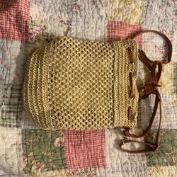 Vintage Handwoven Straw Bag from Laos
