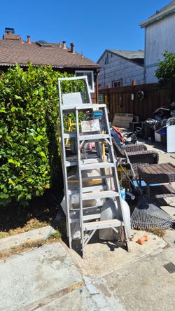 2 aluminum step ladders