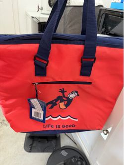 NEW Life is Good Insulated Cooler Tote Bag with Bottle Opener