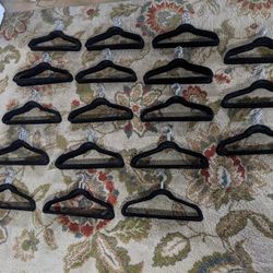 180 Black Felt Clothes Hangers 