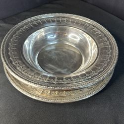 Vintage Reed and Barton 1202 10" Bowl and 10.5 inch Plate