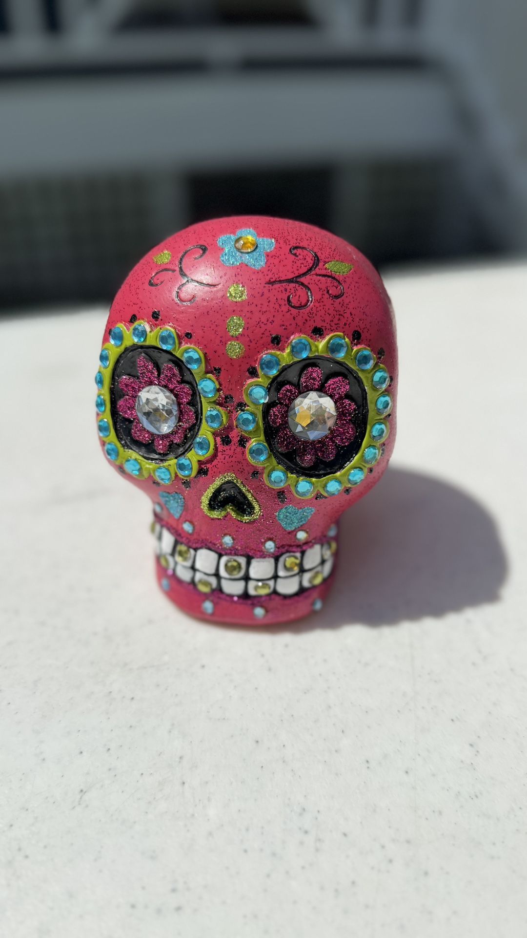 Pink Sugar Skull Decor - Halloween - Day Of The Dead