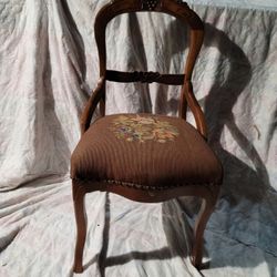 Antique Needlepoint Side Chair