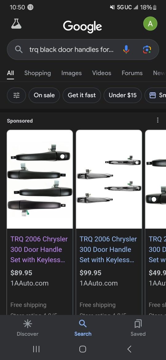 06 Chrysler 300c Black Door Handles