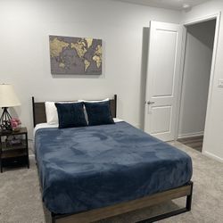 Nice Low Profile Metal Bed Frame With Plush Mattress Only
